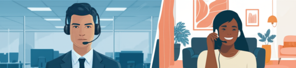 Comparison of frustrated phone experience versus happy, warm phone experience