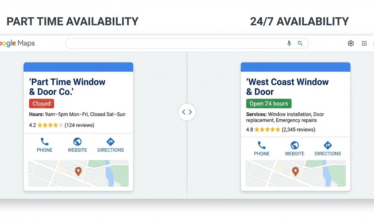 Closed vs Open 24 hours comparison